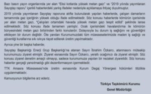 TTK'DAN SAYIŞTAY RAPORU İÇİN AÇIKLAMA